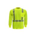2W International High Viz Long Sleeve Jersey T Shirt, X-Large, Lime, Class 2 TL125C-2 XL
